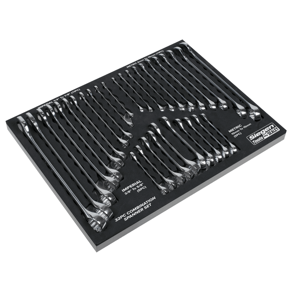 Sealey Combination Spanner Set 32pc - Metric/Imperial Model No - S01239