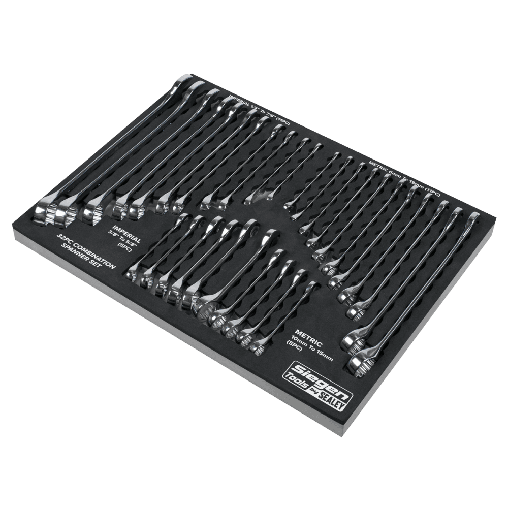 Sealey Combination Spanner Set 32pc - Metric/Imperial Model No - S01239