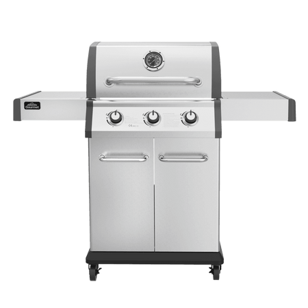 Sealey Dellonda 3 Burner Deluxe Gas BBQ Grill, Piezo Ignition, Stainless Steel, Wheels Model No - DG16