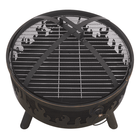 Sealey Dellonda Deluxe Firepit Fireplace Outdoor Patio Heater, Cooking Grill & Poker Model No - DG117