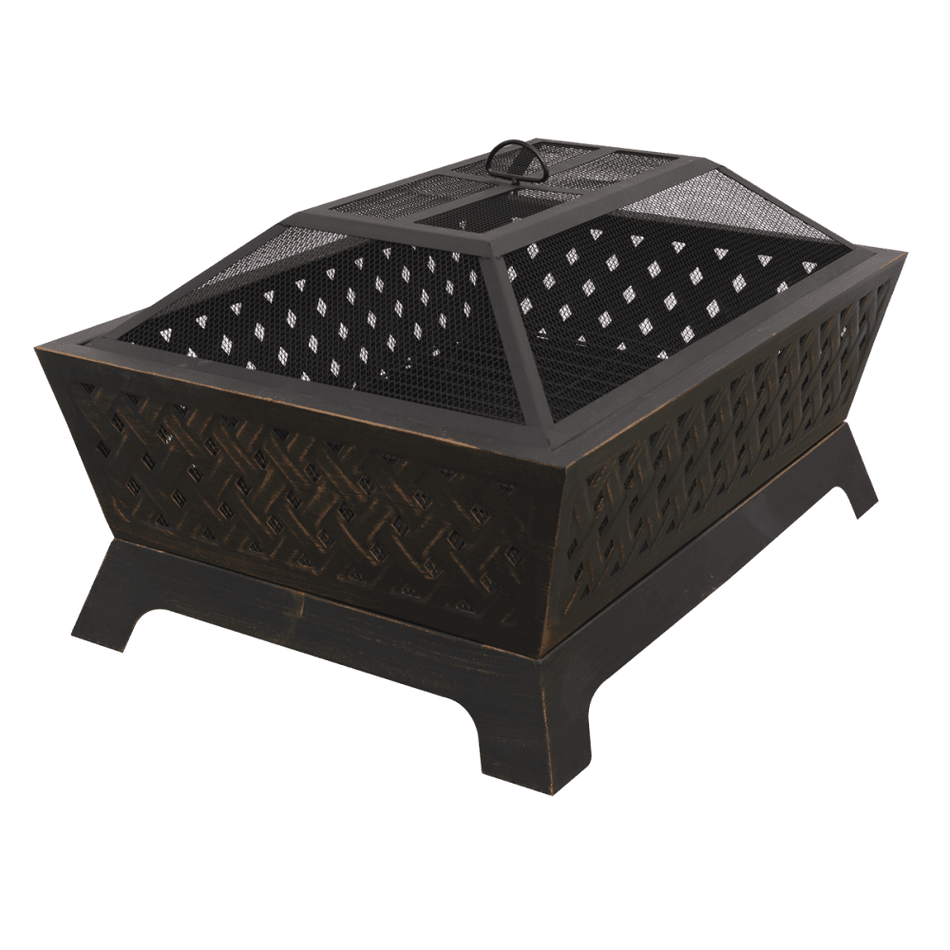 Sealey Dellonda 35" Rectangular Outdoor Fire Pit, Antique Bronze Effect Model No - DG44