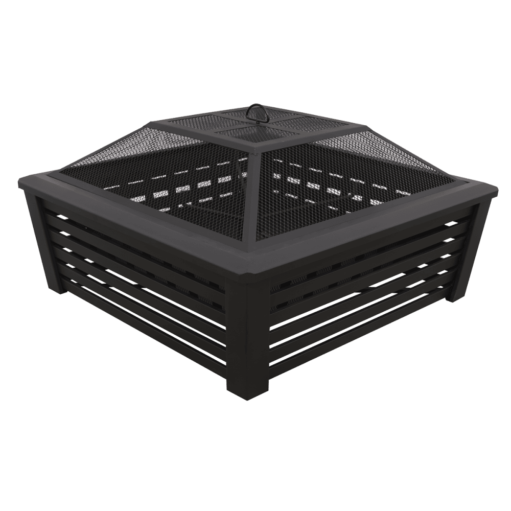 Sealey Dellonda 35" Square Outdoor Fire Pit, Black Model No - DG43