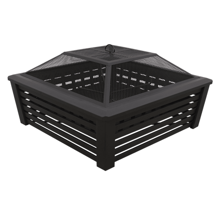 Sealey Dellonda 35" Square Outdoor Fire Pit, Black Model No - DG43