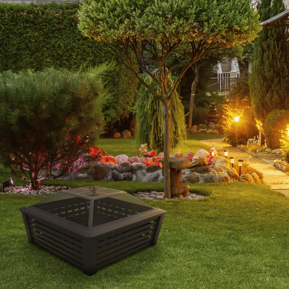 Sealey Dellonda 35" Square Outdoor Fire Pit, Black Model No - DG43