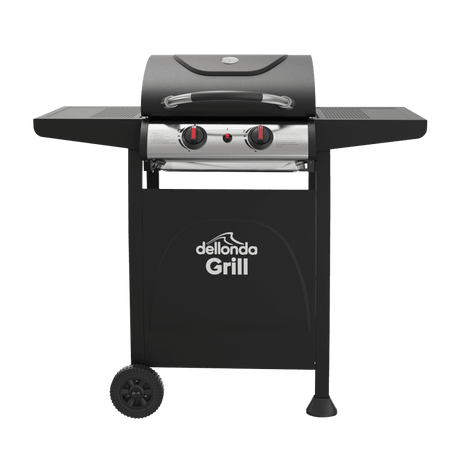 Sealey Dellonda 2 Burner Gas BBQ Grill, Ignition, Thermometer, Black/Stainless Steel Model No - DG13