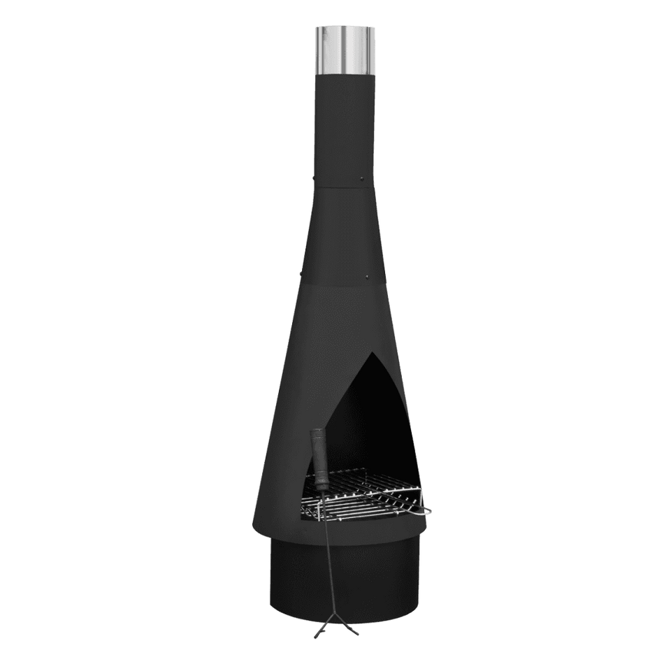 Sealey Dellonda Outdoor Chiminea, Fireplace, Fire Pit, Heater, Durable, Black Steel Model No - DG109