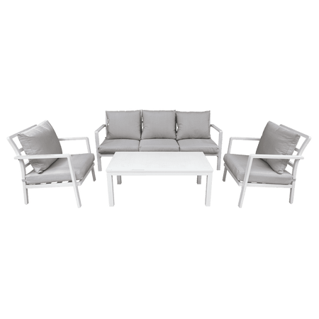 Sealey Dellonda Kyoto 4 Piece Aluminium Outdoor Garden Sofa Arm Chair Coffee Table Set Model No - DG52