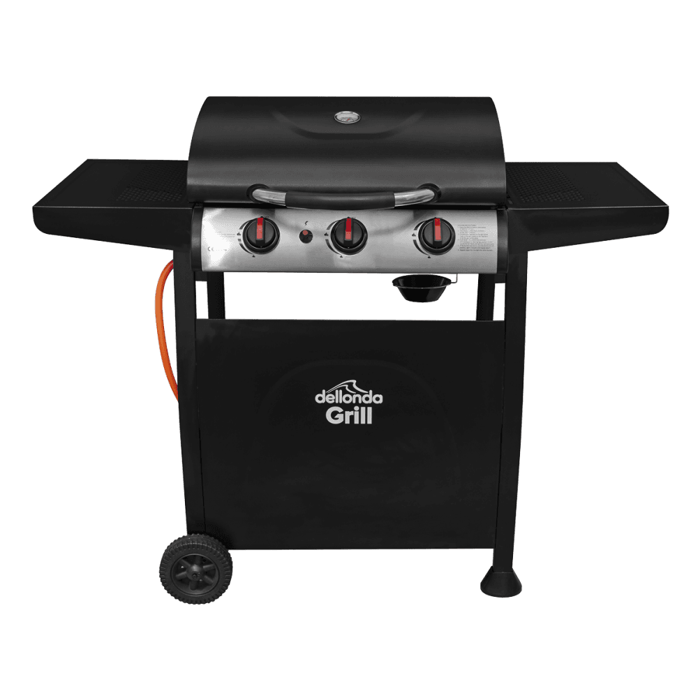 Sealey Dellonda 3 Burner Gas BBQ Grill, Ignition, Thermometer, Black/Stainless Steel Model No - DG14
