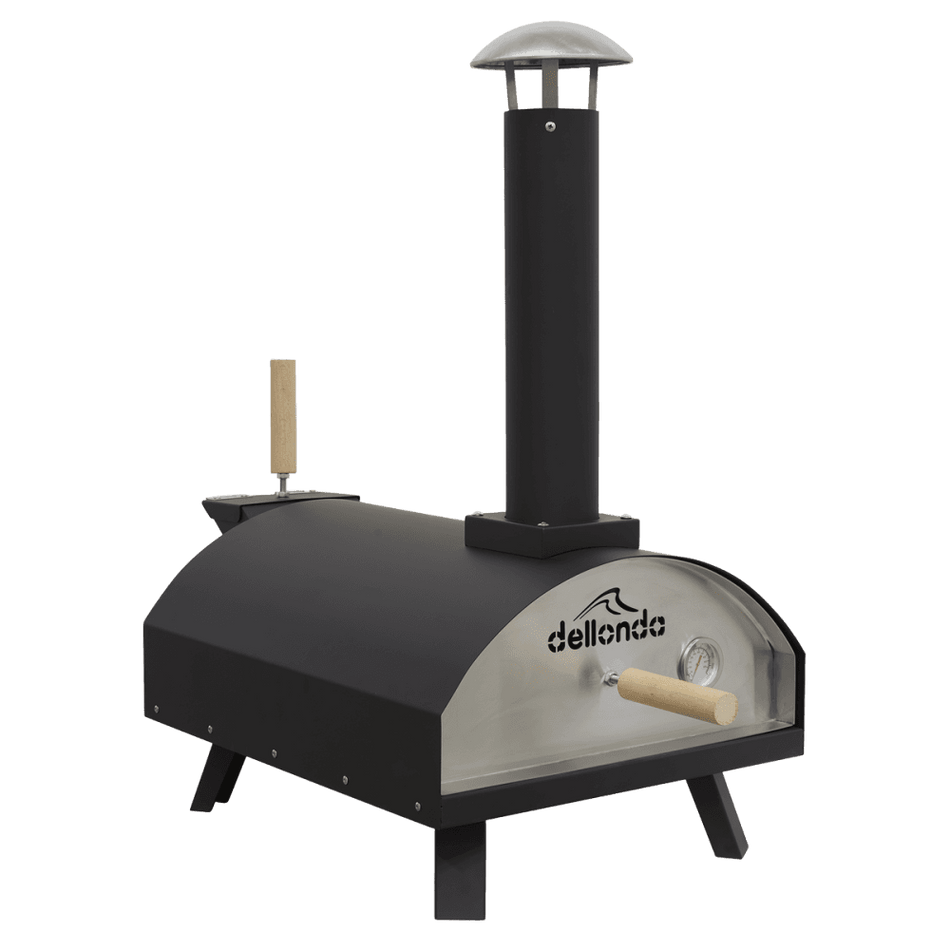 Sealey Dellonda Portable Wood-Fired 14" Pizza Oven and Smoking Oven, Black/Stainless Steel Model No - DG10