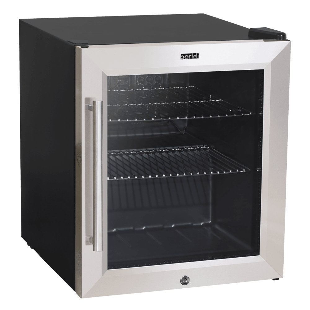 Sealey Baridi 50L Tabletop Drinks Fridge, Mini Beer Cooler, Glass Door, Stainless Steel Model No - DH75