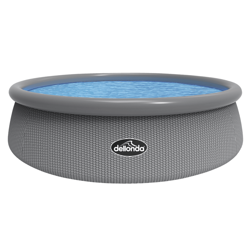 Sealey Dellonda 15ft 450cm Round Garden Kids Paddling Swimming Pool & Pump Grey Rattan Model No - DL18