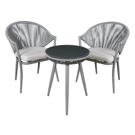 Sealey Dellonda Echo 3 Piece Aluminium Balcony Set with Tempered Glass Top - DG58 Model No - DG58