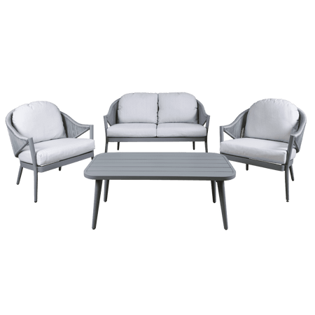 Sealey Dellonda Echo 4 Piece Aluminium Outdoor Garden Sofa Arm Chair & Coffee Table Set Model No - DG59