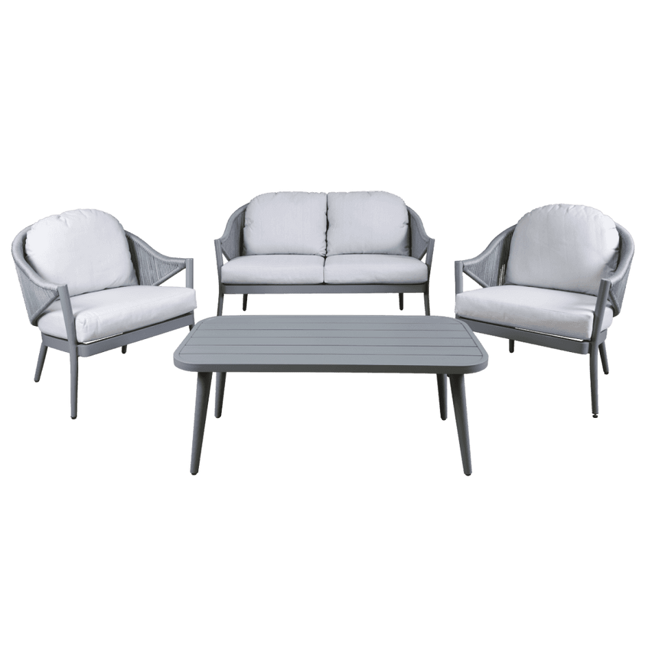 Sealey Dellonda Echo 4 Piece Aluminium Outdoor Garden Sofa Arm Chair & Coffee Table Set Model No - DG59
