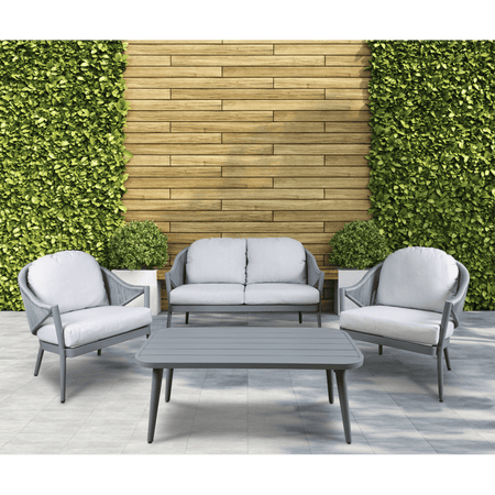 Sealey Dellonda Echo 4 Piece Aluminium Outdoor Garden Sofa Arm Chair & Coffee Table Set Model No - DG59