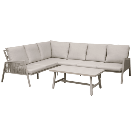 Sealey Dellonda Fusion 4 Piece Outdoor Garden Corner Sofa & Coffee Table Set, Aluminium Model No - DG57