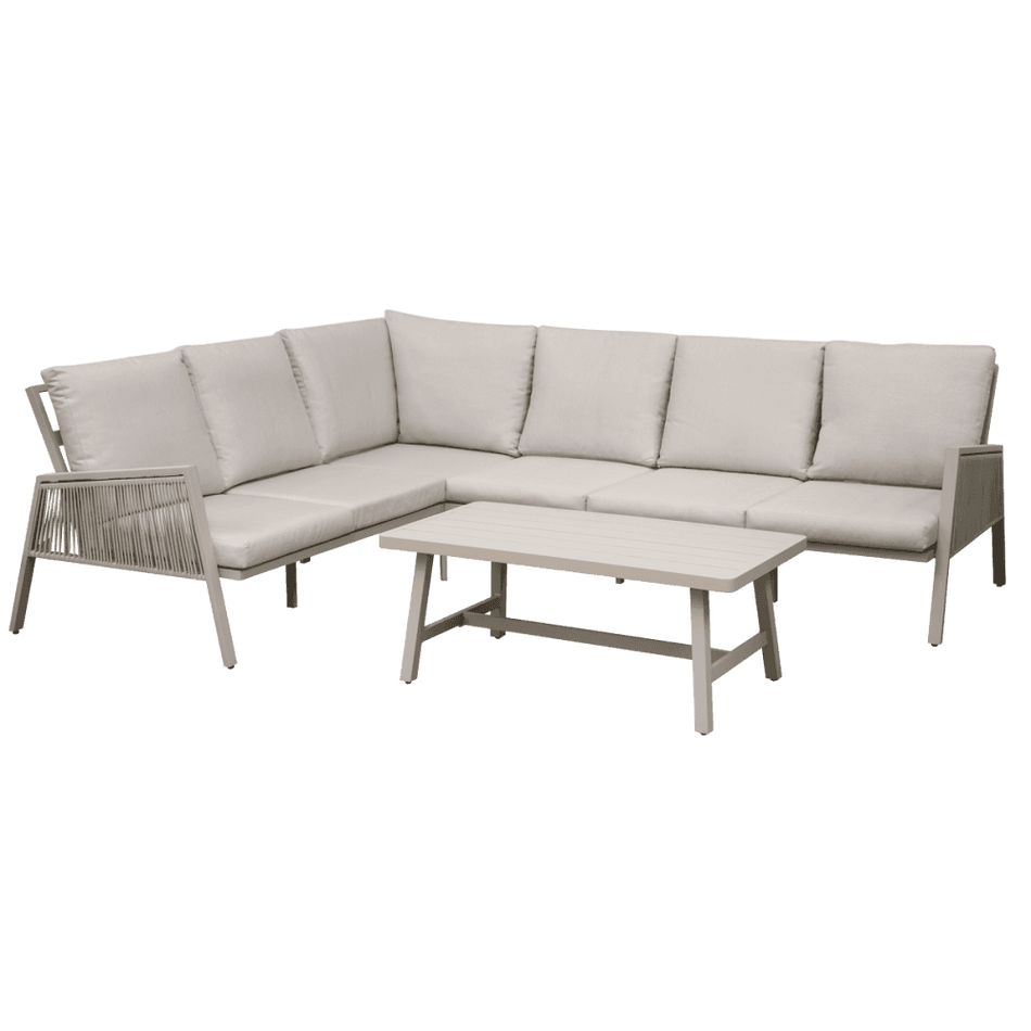 Sealey Dellonda Fusion 4 Piece Outdoor Garden Corner Sofa & Coffee Table Set, Aluminium Model No - DG57