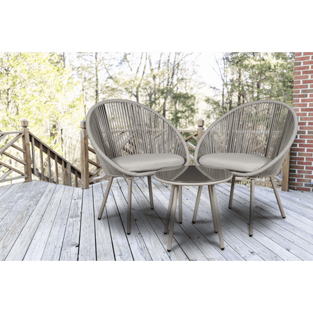 Sealey Dellonda Como 3 Piece Steel Bistro Set with Tempered Glass Top - DG55 Model No - DG55