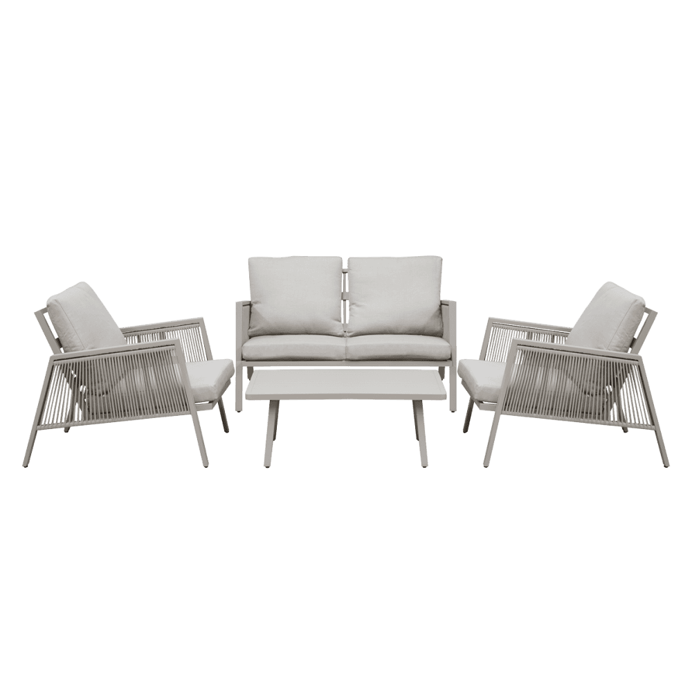 Sealey Dellonda Fusion Aluminium 4 Piece Outdoor Sofa, Arm Chairs & Coffee Table Set Model No - DG56