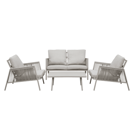 Sealey Dellonda Fusion Aluminium 4 Piece Outdoor Sofa, Arm Chairs & Coffee Table Set Model No - DG56