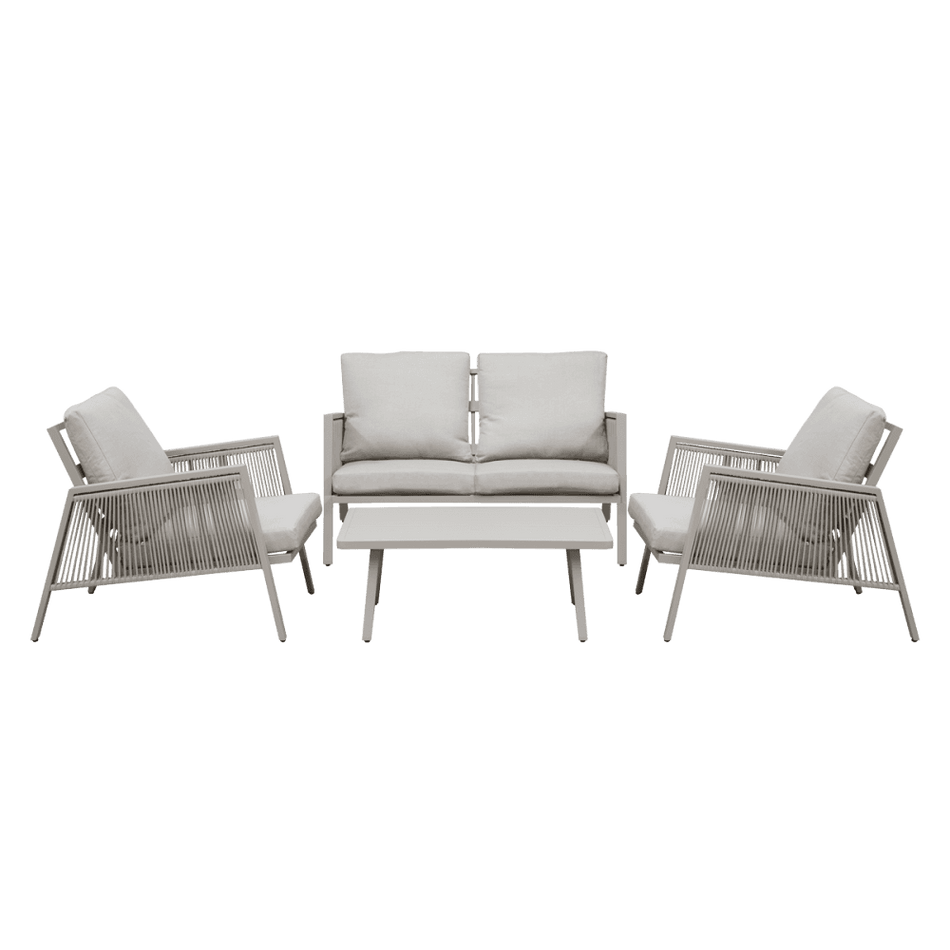 Sealey Dellonda Fusion Aluminium 4 Piece Outdoor Sofa, Arm Chairs & Coffee Table Set Model No - DG56