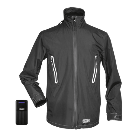 Sealey 5V Heated Rain Jacket - Small with Power Bank 20Ah Model No - HJ05KIT
