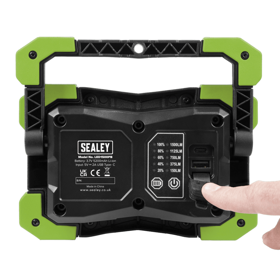 Sealey Portable Floodlight & Power Bank 15W COB LED Model No - LED1500PB