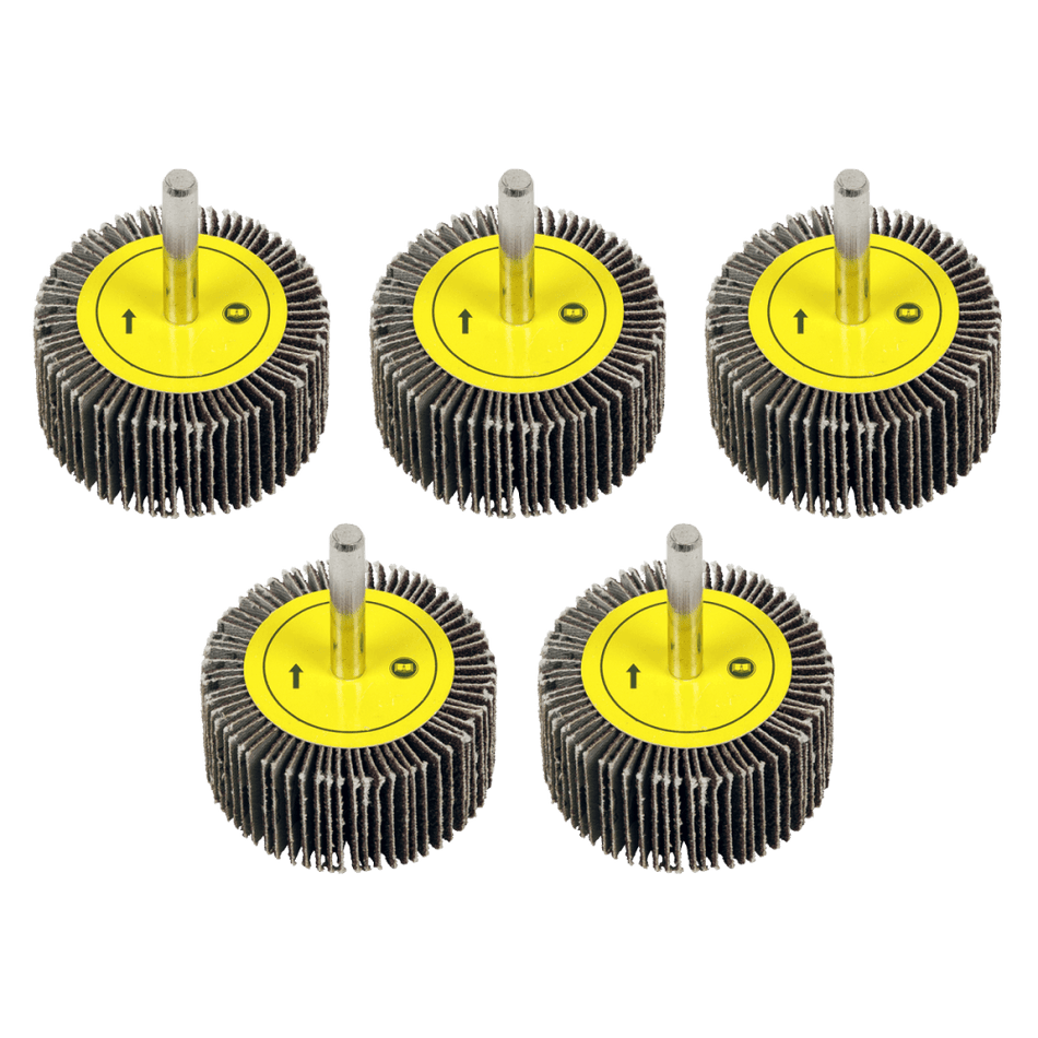 Sealey Flap Wheel 50 x 25mm 40Grit 6mm Shaft - Pack of 5 Model No - FW5025405