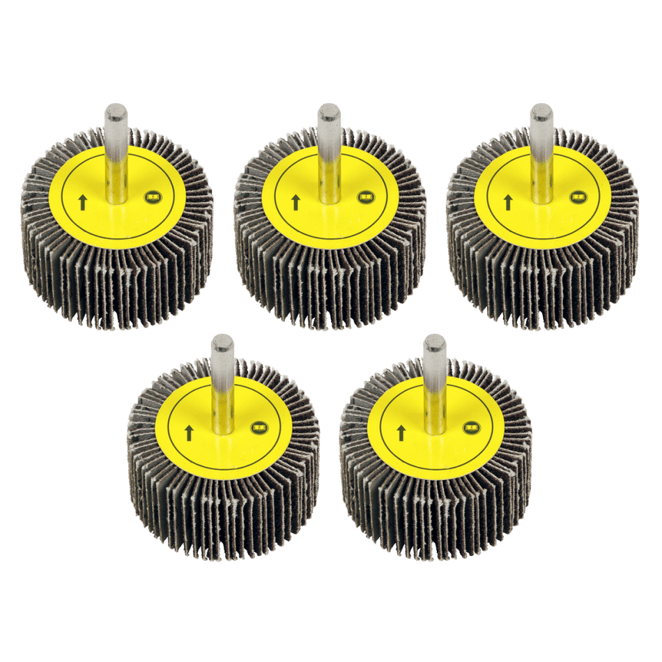 Sealey Flap Wheel 50 x 25mm 80Grit 6mm Shaft - Pack of 5 Model No - FW5025805
