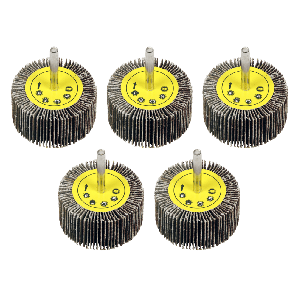 Sealey Flap Wheel 60 x 30mm 80Grit 6mm Shaft - Pack of 5 Model No - FW6030805