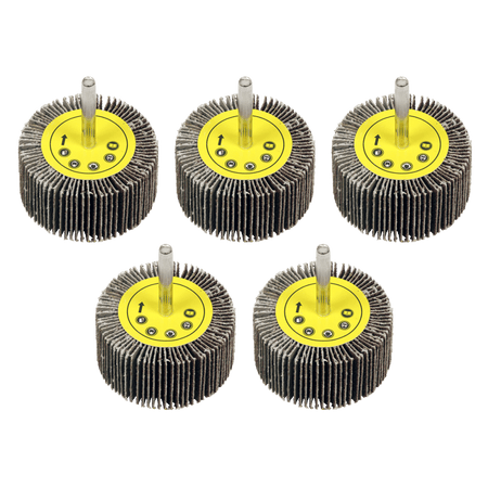 Sealey Flap Wheel 60 x 30mm 80Grit 6mm Shaft - Pack of 5 Model No - FW6030805