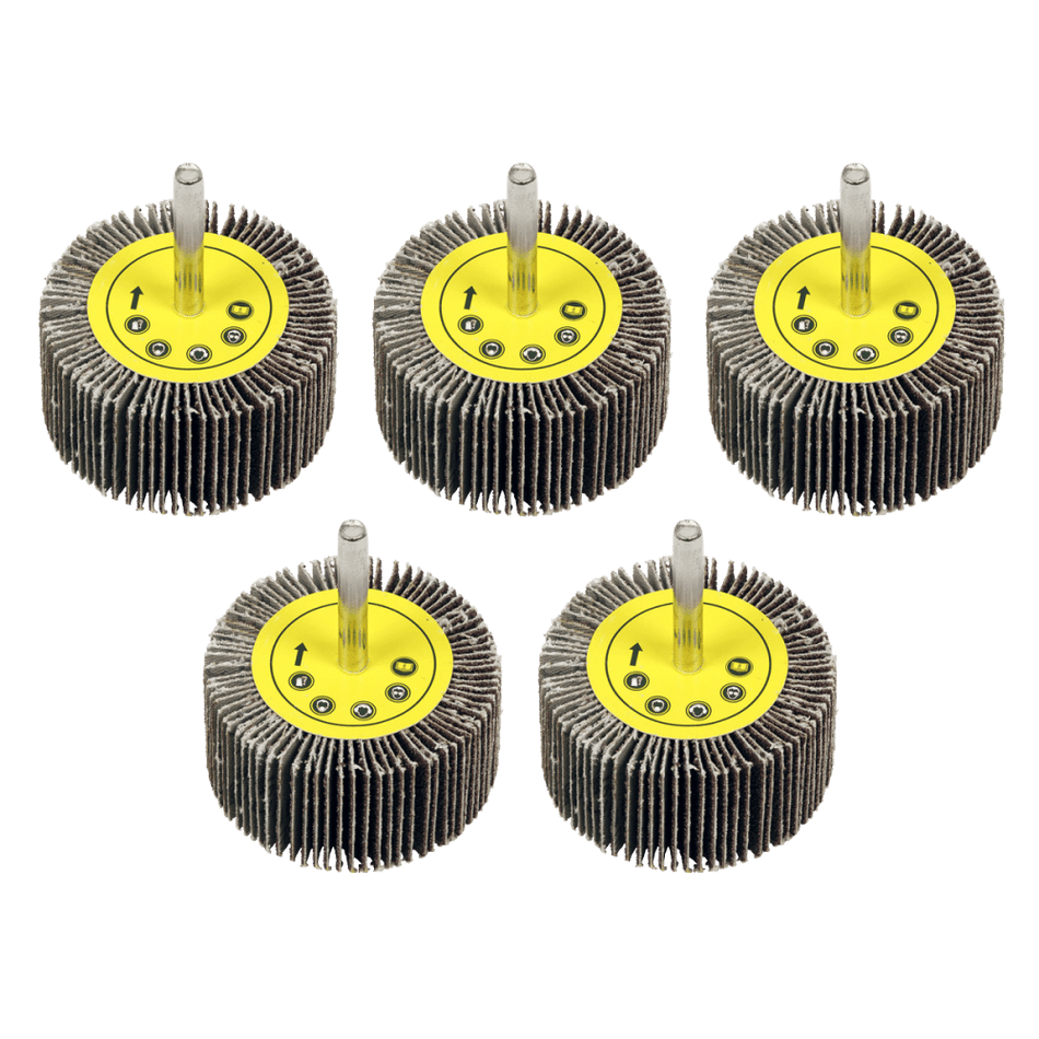 Sealey Flap Wheel 60 x 30mm 80Grit 6mm Shaft - Pack of 5 Model No - FW6030805