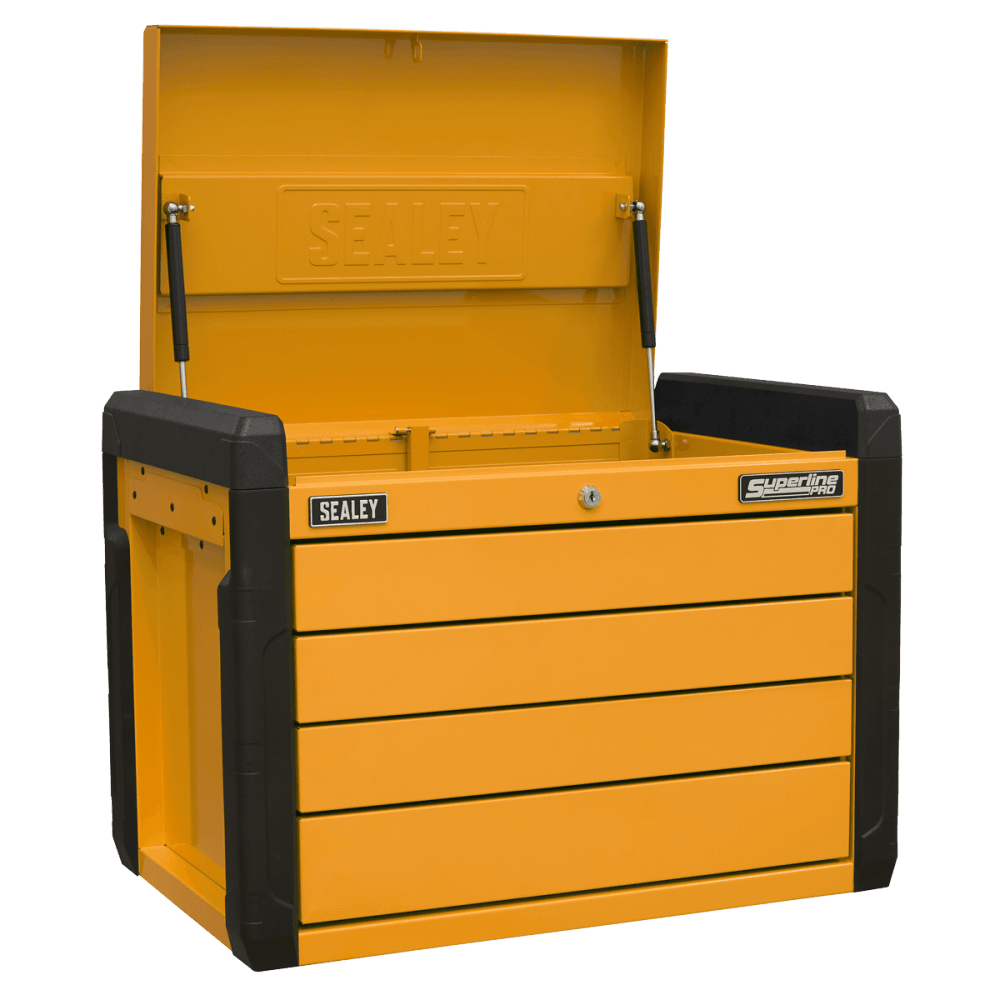 Sealey 4-Drawer Push-to-Open Topchest with Ball-Bearing Slides - Orange Model No - APPD4O