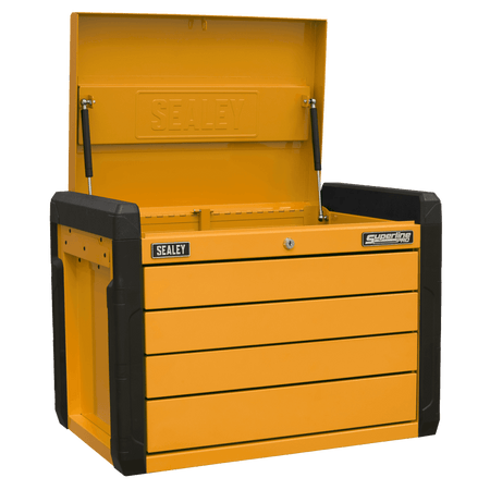 Sealey 4-Drawer Push-to-Open Topchest with Ball-Bearing Slides - Orange Model No - APPD4O