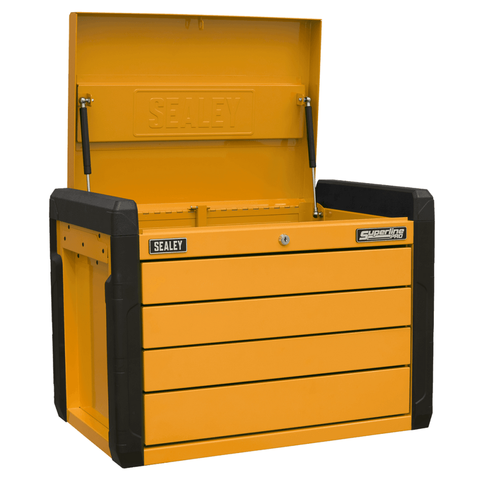Sealey 4-Drawer Push-to-Open Topchest with Ball-Bearing Slides - Orange Model No - APPD4O