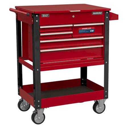 Sealey Heavy-Duty Mobile Tool & Parts Trolley with 5 Drawers & Lockable Top Model No - AP890M