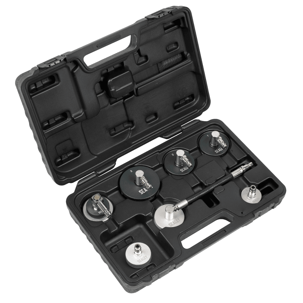 Sealey 7pc Brake & Clutch Pressure Bleeder Cap Set Model No - VS0204C