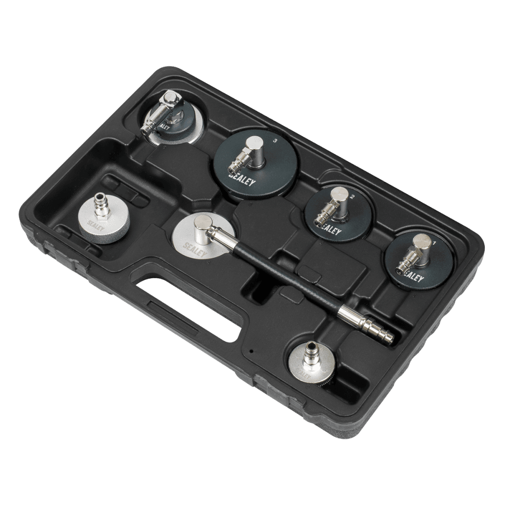 Sealey 7pc Brake & Clutch Pressure Bleeder Cap Set Model No - VS0204C