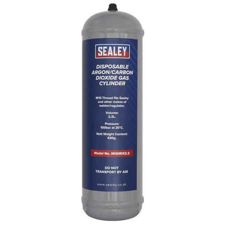 Sealey Disposable Argon/Carbon Dioxide Gas Cylinder 430g Model No - MIGMIX2.2