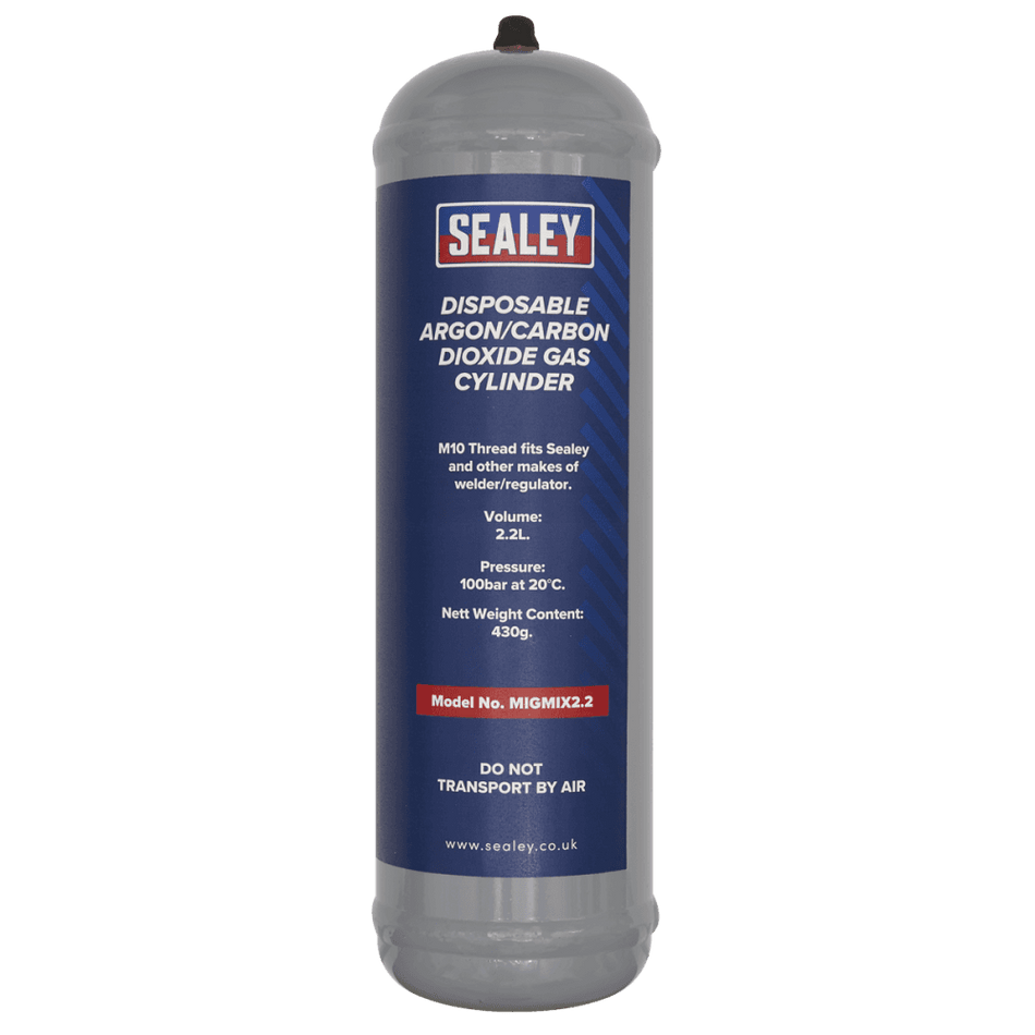 Sealey 430g Disposable Argon/Carbon Dioxide Gas Cylinder Model No - MIGMIX2.2