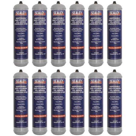 Sealey Gas Cylinder Disposable Carbon Dioxide/Argon 100g - Box of 12 Model No - MIG/MIX/100/12