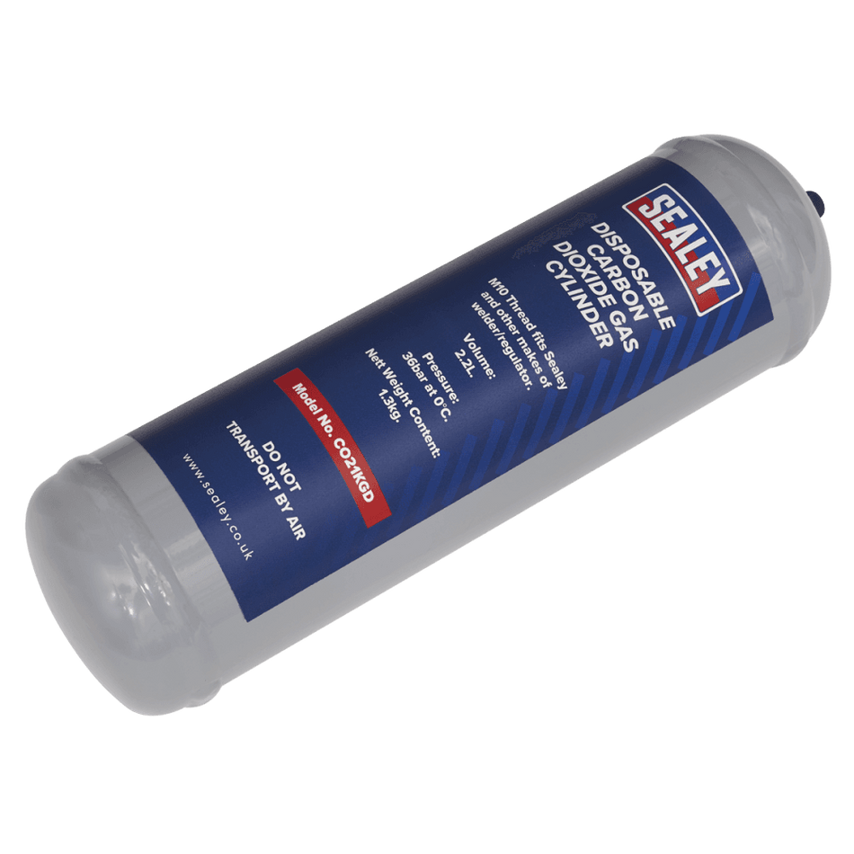 Sealey Disposable Carbon Dioxide Gas Cylinder 1.3kg Model No - CO21KGD