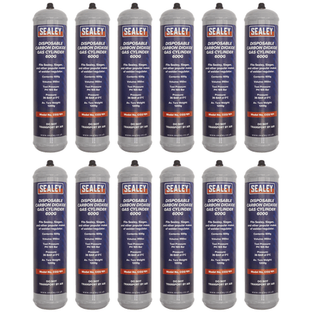 Sealey Gas Cylinder Disposable Carbon Dioxide 600g - Box of 12 Model No - CO2/101/12
