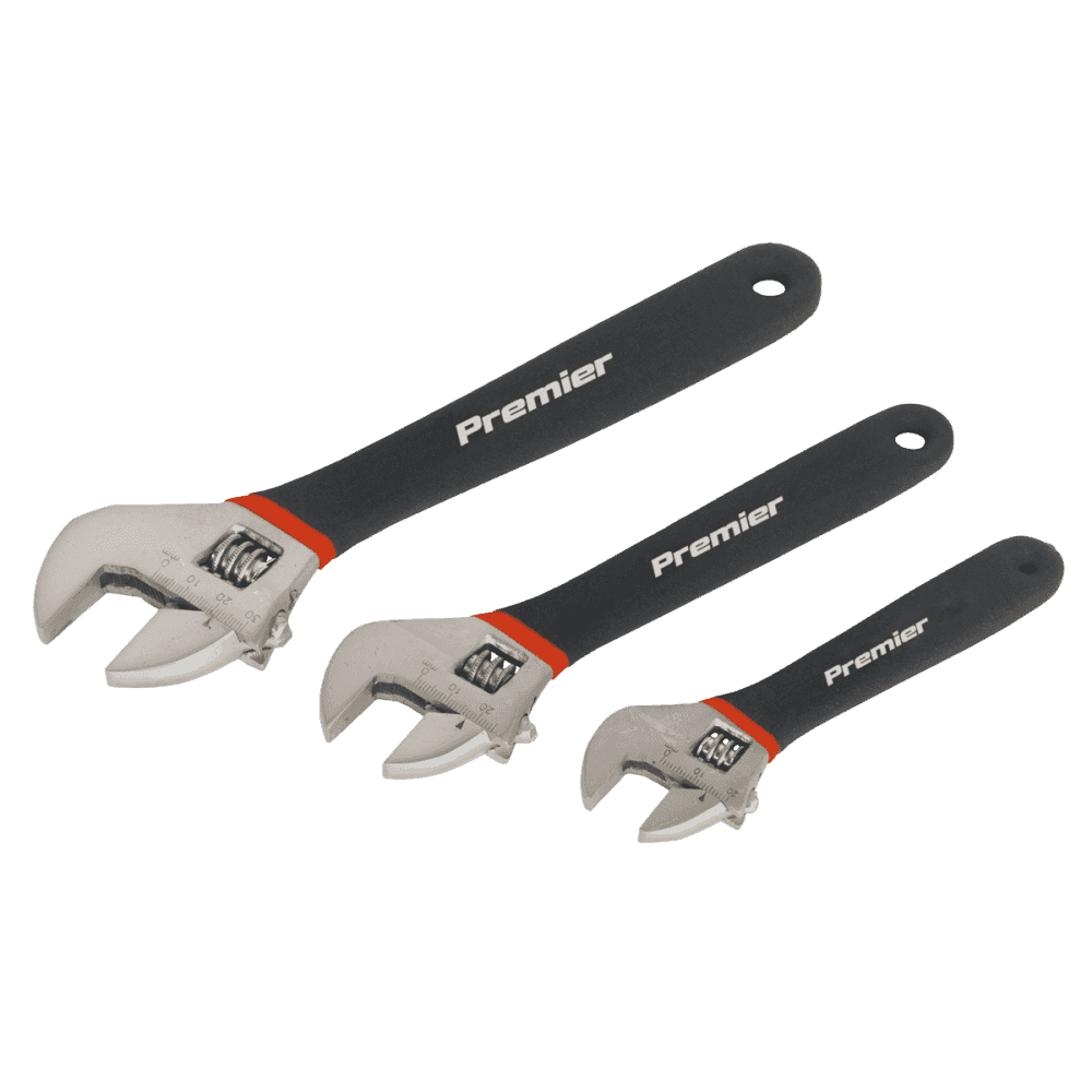 Sealey Adjustable Wrench Set 3pc Ni-Fe Finish Model No-AK907