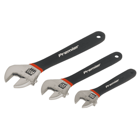 Sealey Adjustable Wrench Set 3pc Ni-Fe Finish Model No-AK907