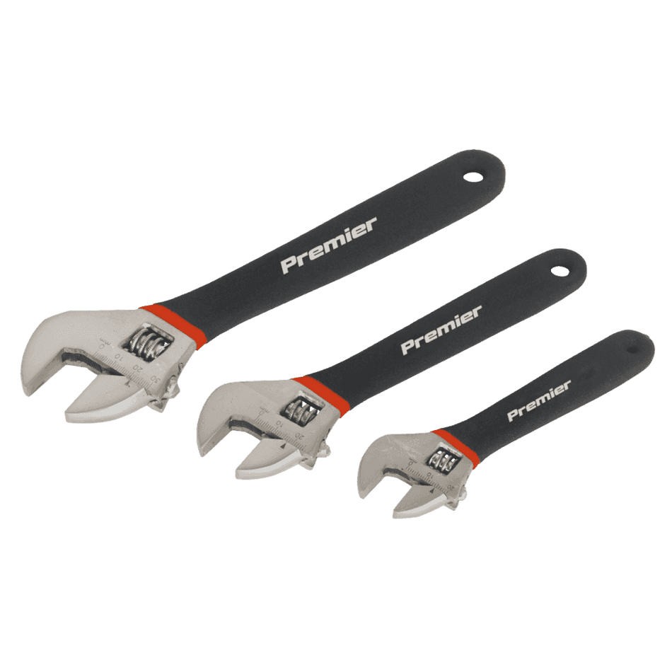 Sealey Adjustable Wrench Set 3pc Ni-Fe Finish Model No-AK907