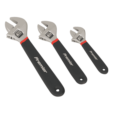 Sealey Adjustable Wrench Set 3pc Ni-Fe Finish Model No-AK907