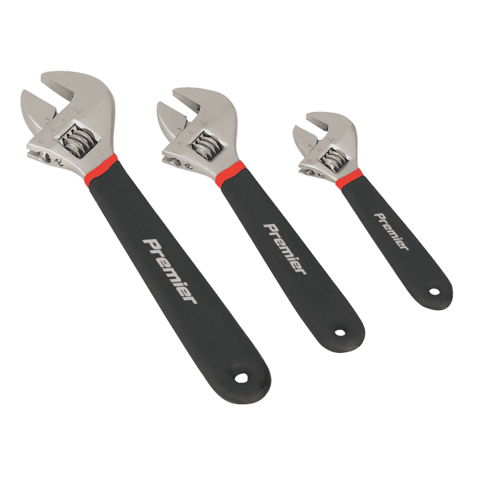 Sealey Adjustable Wrench Set 3pc Ni-Fe Finish Model No-AK907