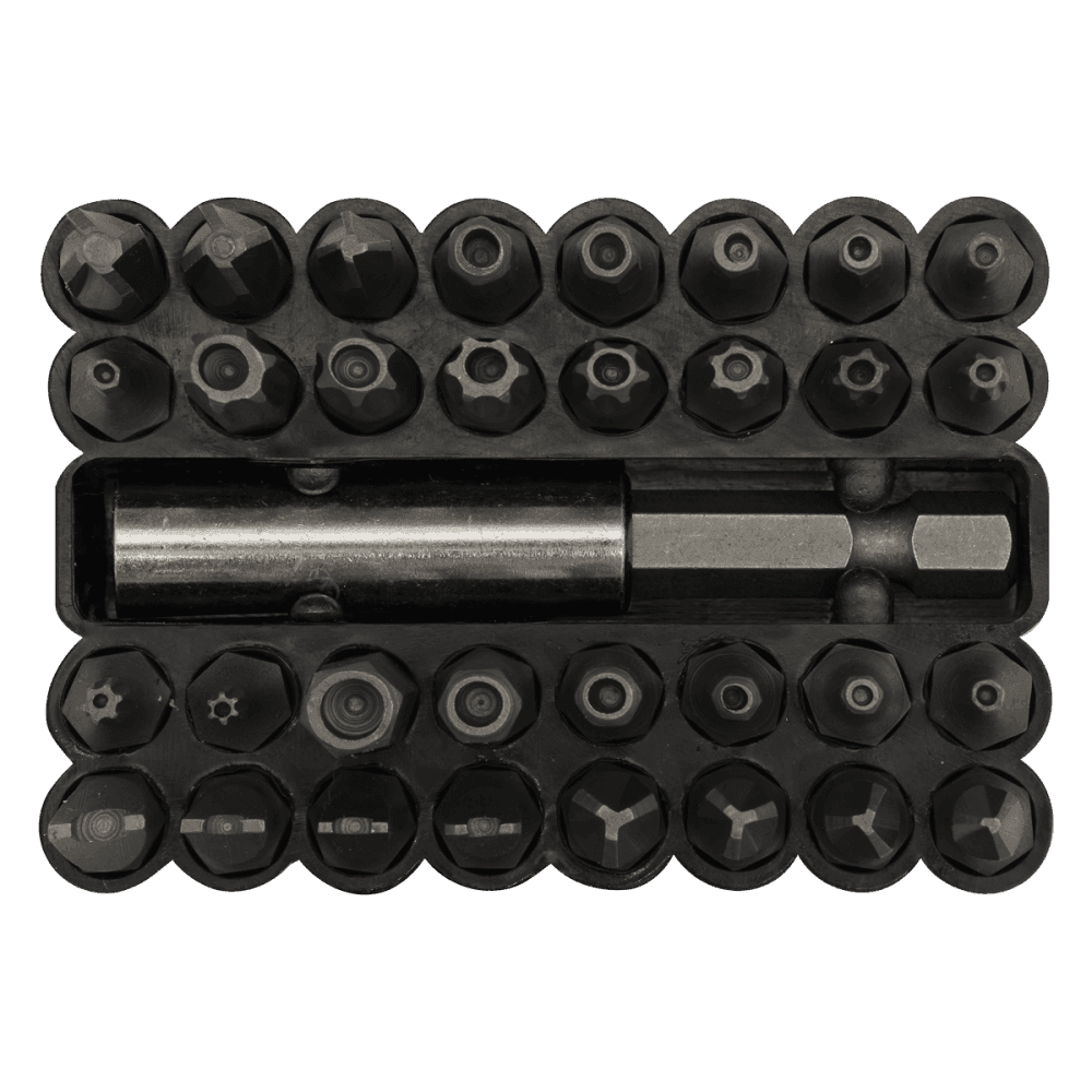 Sealey Security Bit & Magnetic Adaptor Set 33pc Model No-AK614