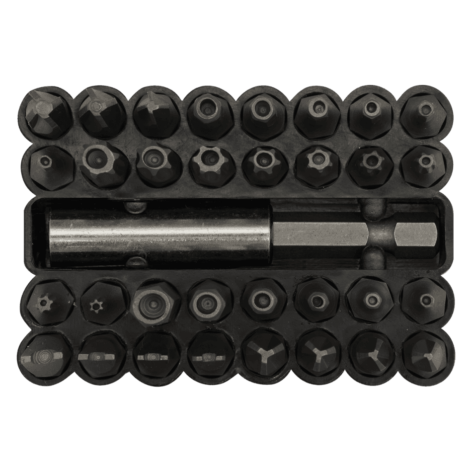 Sealey Security Bit & Magnetic Adaptor Set 33pc Model No-AK614